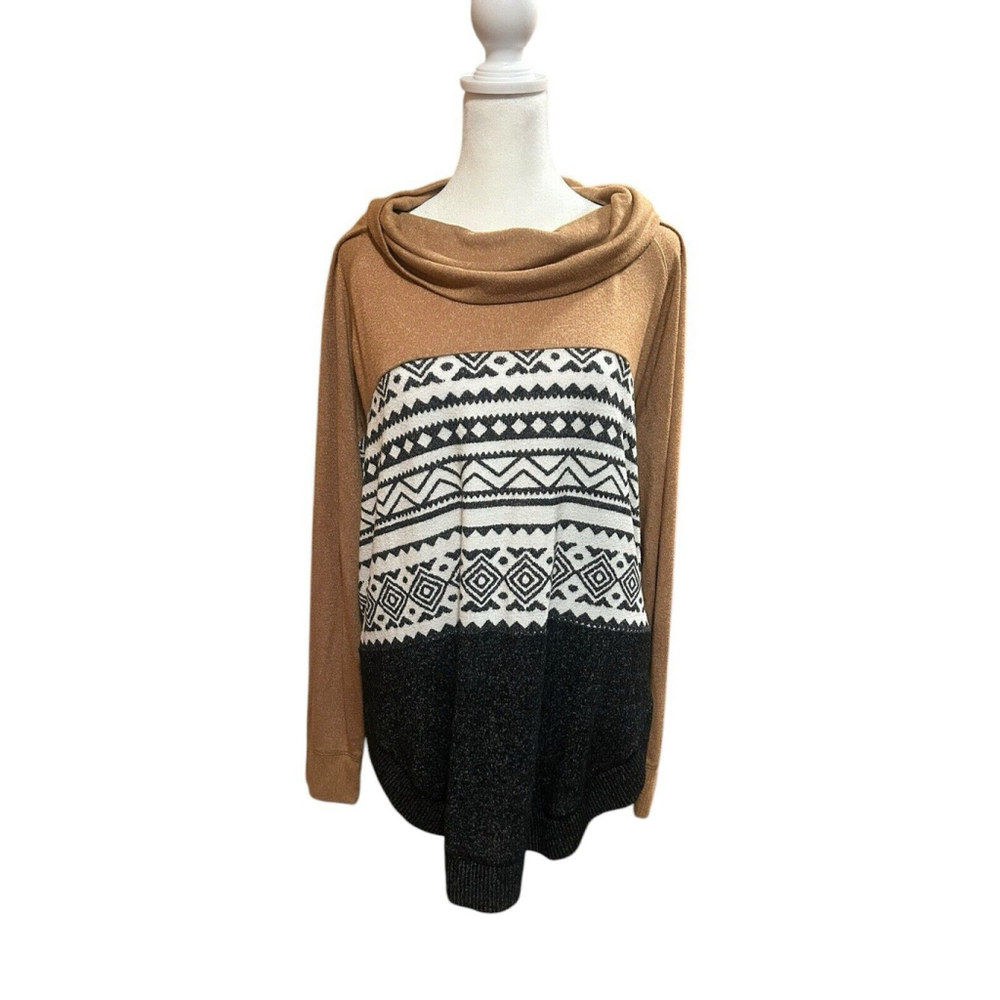 Maurice’s‎ Size XL Color Block Geo Fair Isle Aztec Sweater